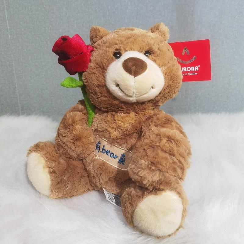 

Плюшевая игрушка Мишка на день рождения Милая и приятная на ощупь Red Flower Bear