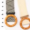 Woven Boho Straw Weave Belt Retro Colorful Bohemian Style Belt Square Buckle Wide Ethnic Style Waistband Dress Decoration