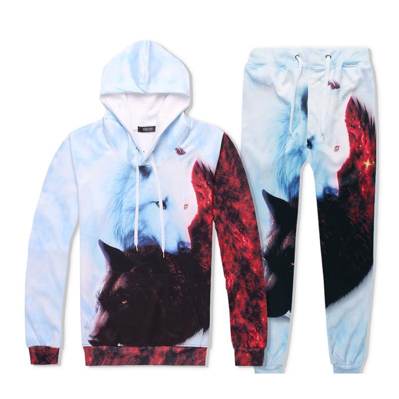 

Длинный рукав Теплый трендовый свитшот Костюм Модная 3D цифровая печать Толстовка Одежда S