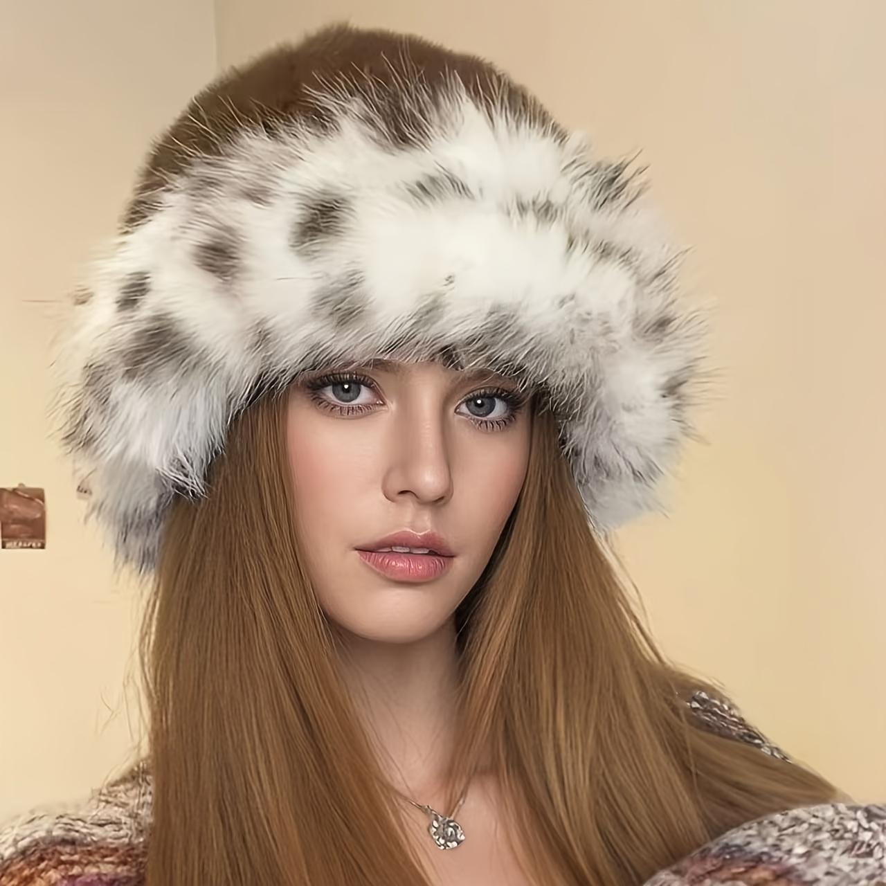 

Женские зимние плюшевые шапки-рыбаки из мягкого пушистого теплого меха для женщин коричневый