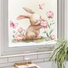 Ostern Aquarell Cartoon Hase Blume Statisch Haftend UV Fensteraufkleber Selbstklebend für Glasfen Heimdekoration