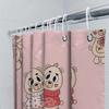 Adorable Cartoon Bear Print Shower Curtain For Kids Bathroom Decor, Pink Color With Hearts Design, Durable Fabric Waterproof Sho