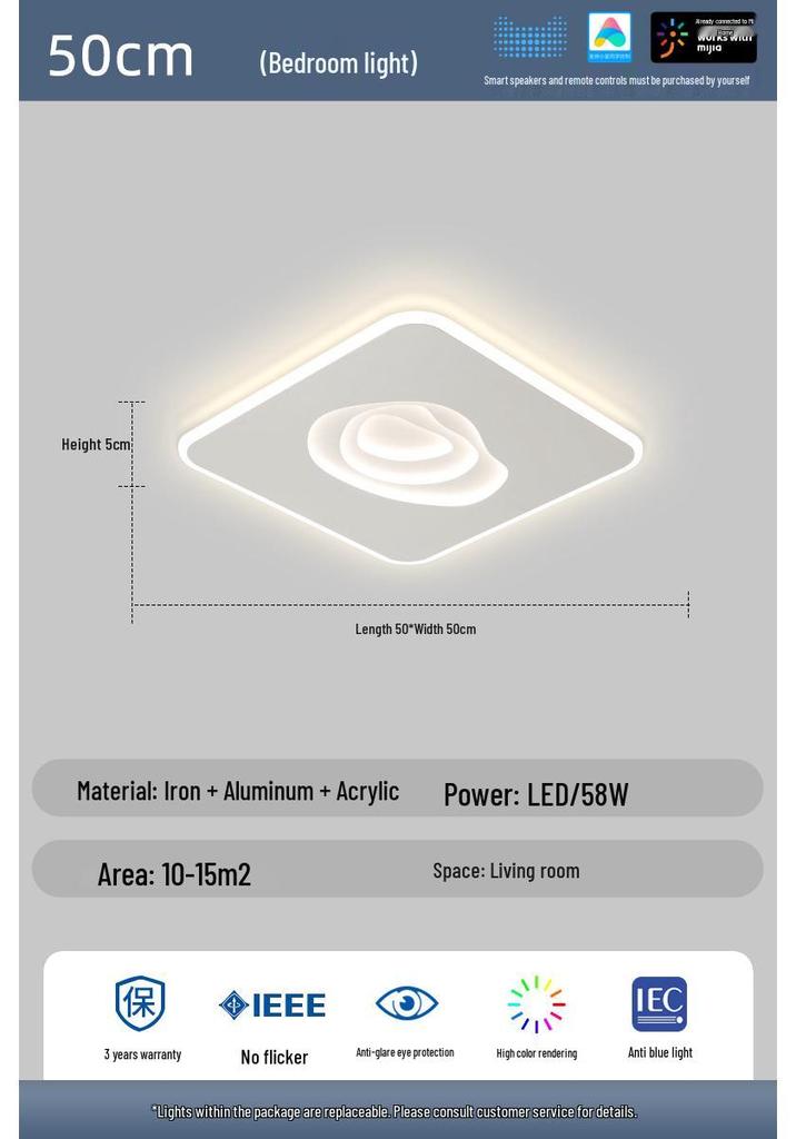 Minimalist Cloud-Shaped Ceiling Light with Mijia Smart Support for Living Room