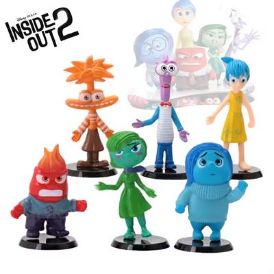 6pcs/Set Inside Out 2 Action Figure Toy Cartoon Movie Joy Anxiety Anger Sadness Disgust Fear Model Doll Figurines Kids Gift