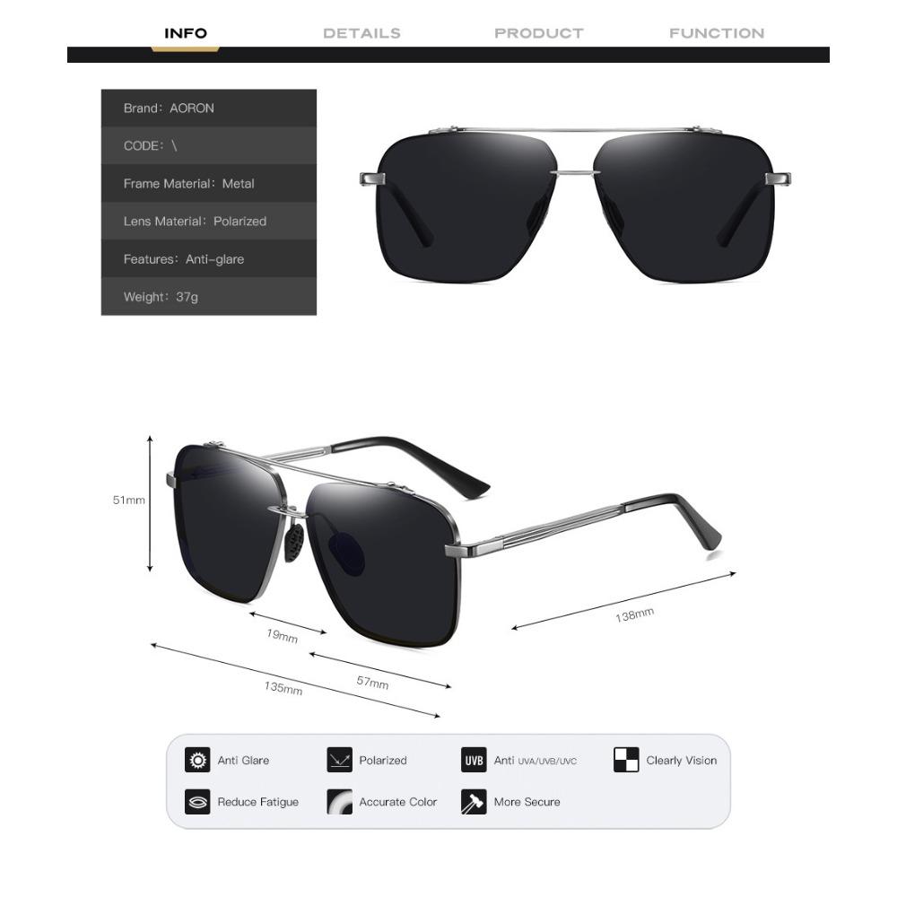 aoron Half-frame Square Sunglasses Men's Polarized Sunglasses Driving Night Vision Glasses
