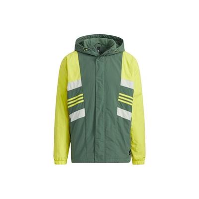 Men's Casual Sports Color-Blocked Hooded Jacket Green