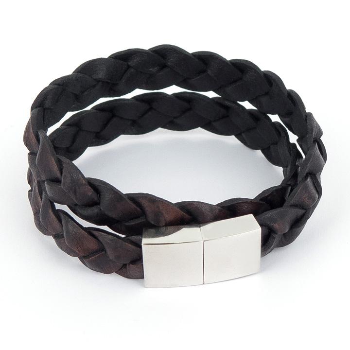 Glory_Arden [Unisex] Surgical Steel Buckle Classic 2-Rolling Bracelet / Ghmb-167