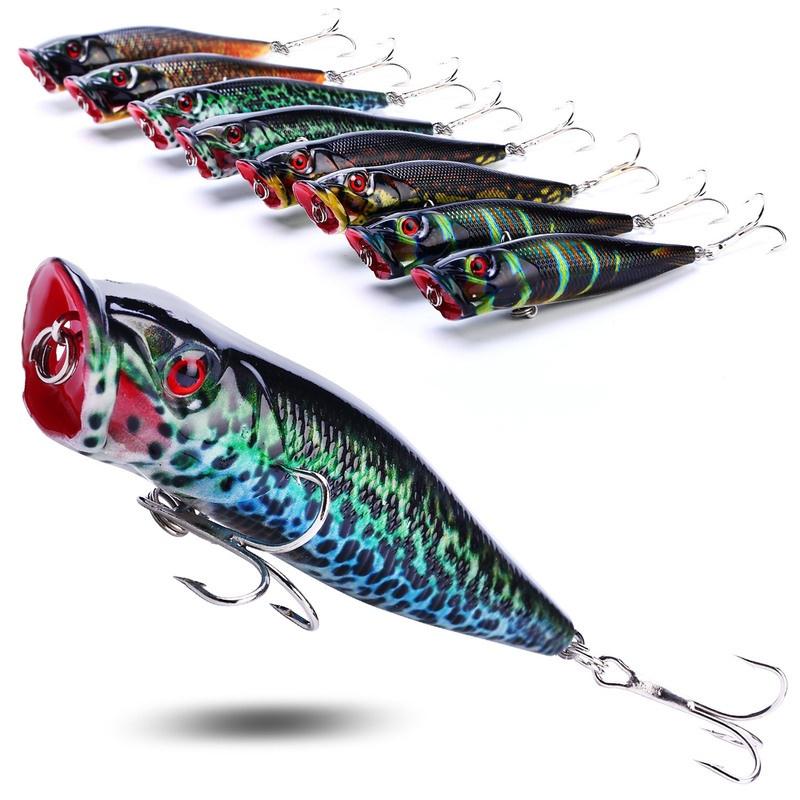 Popper Przynęta wędkarska 8,6 cm Kolorowa przynęta Metalowe kotwiczki Sprzęt do łowienia okoni Wędkarstwo okoniowe Wędkarstwo pstrągowe