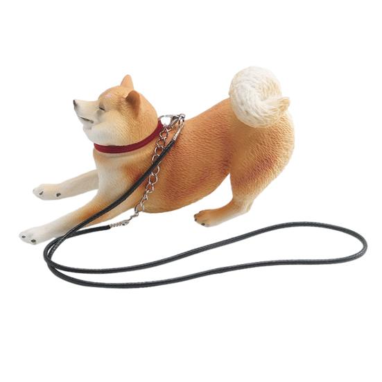 

Simulation Dog Figurine with Chain Rope Miniature Sitting Dog Statue Sculpture Mini Dog Model Educational Animal Toy Dog Lovers Gift D