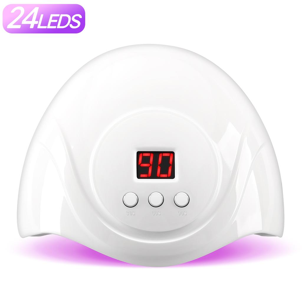 Professional 72W UV LED Nail Lamp For Fast Drying Gel Nail Polish 24LEDS Nail Drying Lamp With 3 Timers Automatic Sensor