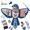 Kit de Costura Organizador de Pássaro de Feltro DIY, Bolsa Artesanal Decorativa Portátil, Bolsa de Armazenamento Prática com Fenda para Tesoura e Almofada para Agulhas, Bordado