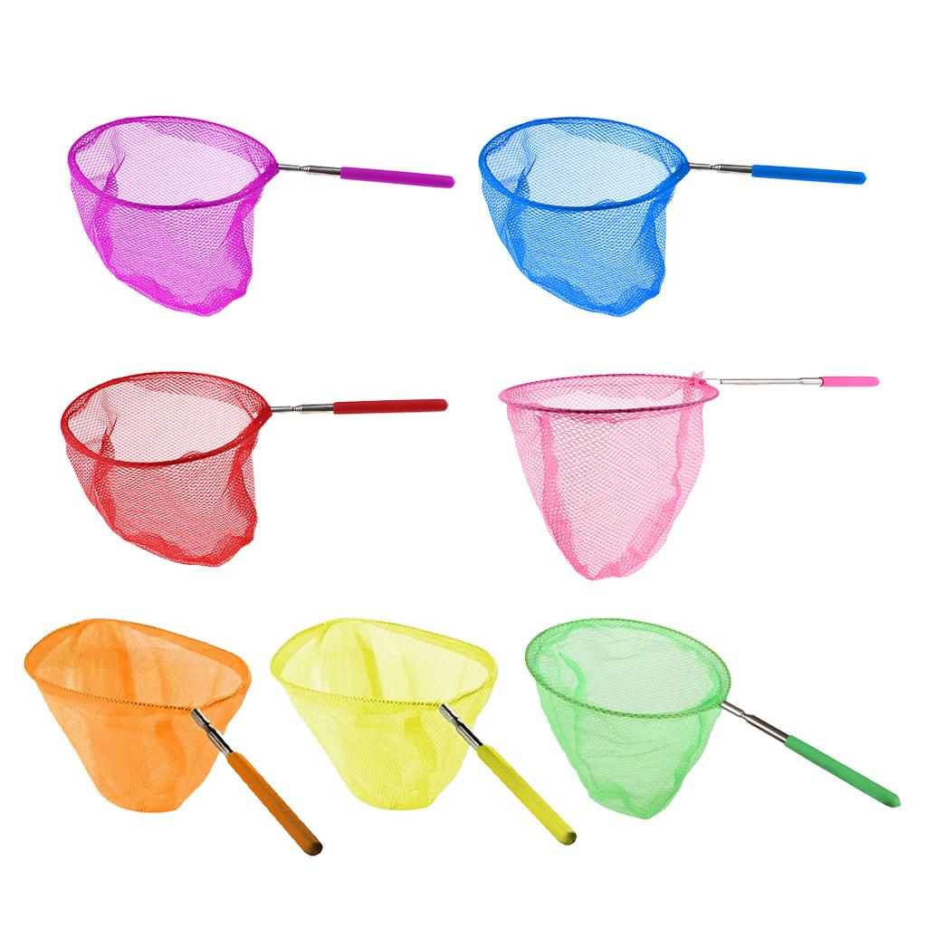 Folding Kids Fishing Net Lightweight Stainless Steel Extendable Butterfly Bug Catcher for Outdoor Pond Garden Exploration