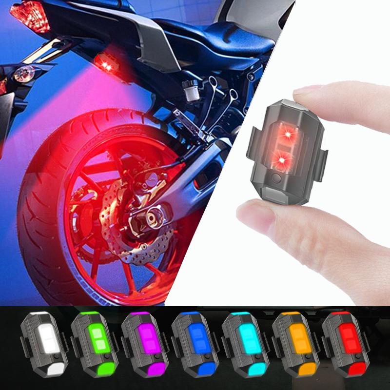 Luce per Moto Drone Luce Stroboscopica 7 Colori Mini USB LED Anti-Collisione Bici Aereo Volo Notturno Lampeggiante Segnale di Avvertimento