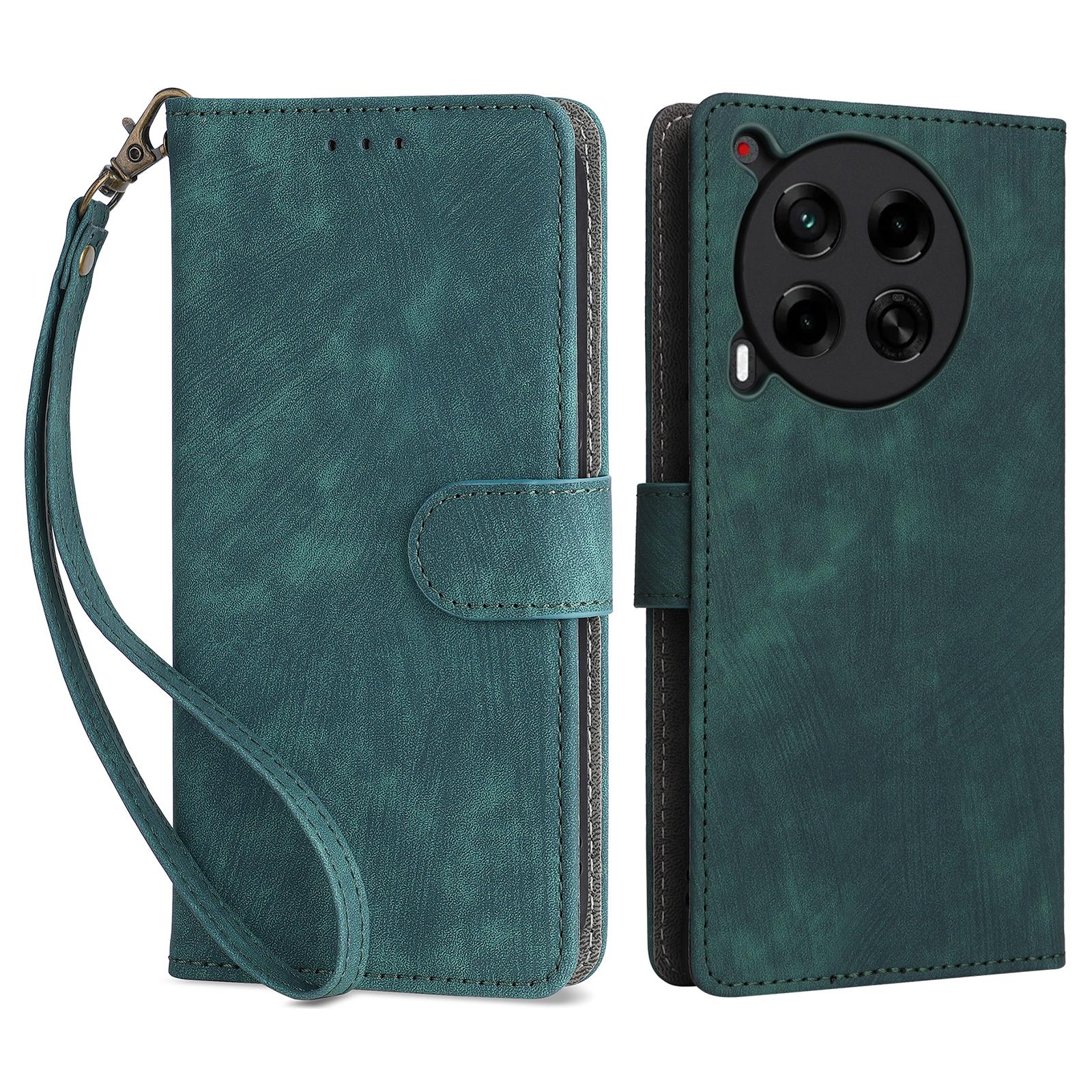 

Для телефона TECNO Camon 30 4G CL6 Чехол Магнитная застежка Блокировка RFID Обложка-кошелек Green