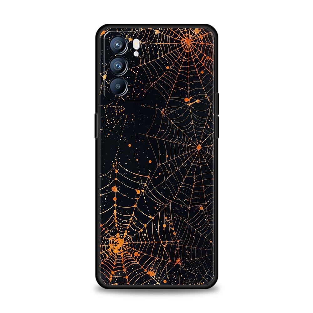 Spider Web Phone Case For Oppo Reno 13 12 11 10 7 F Find X5 X6 A98 A80 A79 A78 A57 A54 A31 A17 Pro 5G Soft TPU Cover Fundas Bags