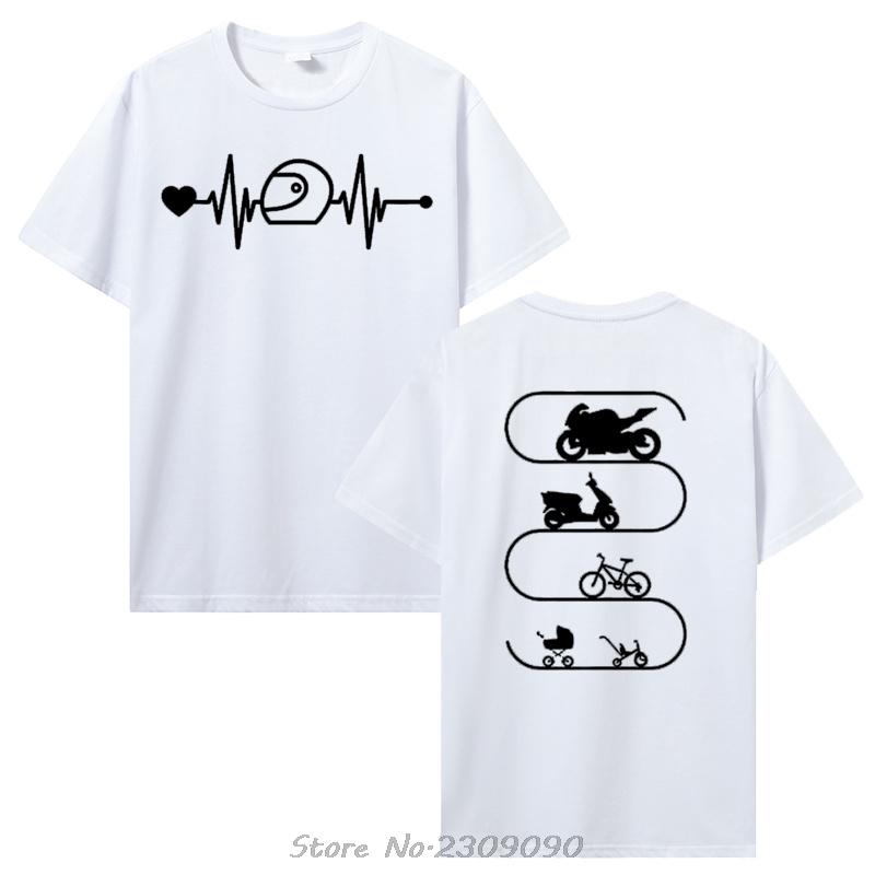 Men T-Shirt Motorcycles Evolution ECG Graphic Y2k Tops Funny Hip Hop Streetwear Two-sided Short Sleeve Tees Oversized Clothing