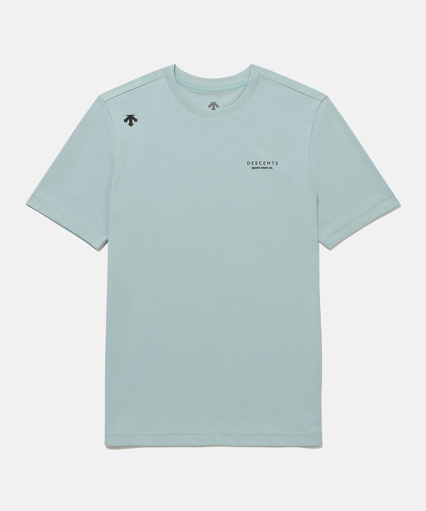 DESCENTE Small Wording Cotton Short Sleeve T-Shirt Green Sr123Uts15 (A Type)