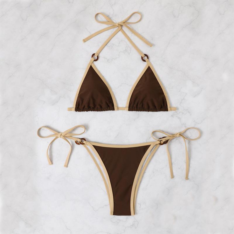 European and American High-End Women's Sexy Lace-Up Bikini Swimsuit, Perfect for Beach Vacations
