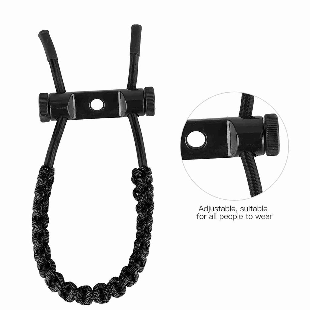 1Pc Archery   Compound Bow Wrist Sling   Cord Rope For Adult (Black)