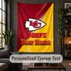 Arazzo da Parete Personalizzato, Testo Personalizzato Kansas City Chiefs, Tessuto Morbido Arte da Parete per Decorazione Interna