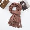 Cotton Solid Color Scarf for Women Winter Warm Wool Cashmere Scarf Autumn and Winter Women's Shawl Scarf Korean Style Atmosphere
