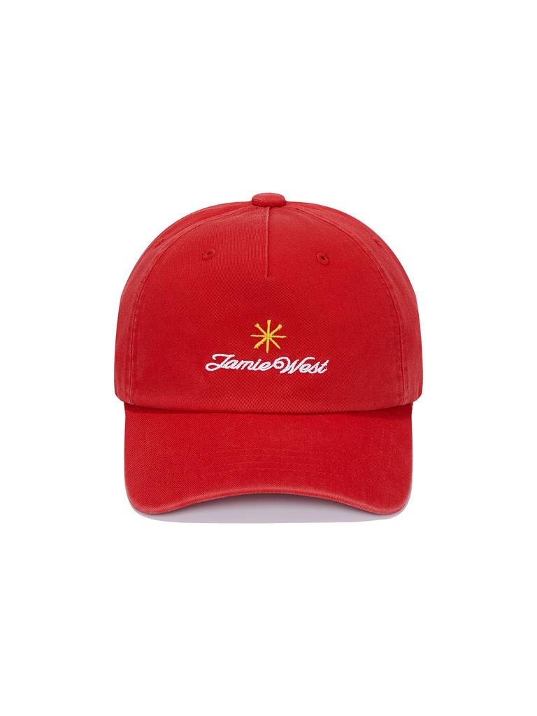 Jeimiweseuteu Tee Logo Symbol Washed Ball Cap (Red)