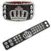 European and American Popular Crown Rhinestone Bracelet Jewelry Design Diamond PU Leather Hand Jewelry