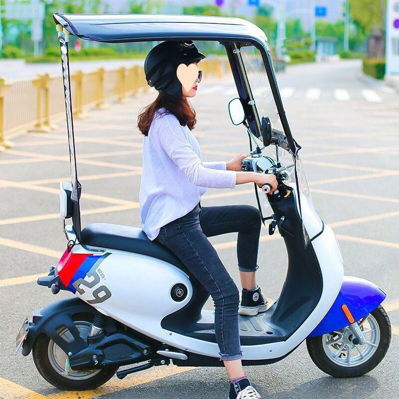 Electric Vehicle & Motorcycle Sunshade: Rainproof Canopy & Windshield for Bikes