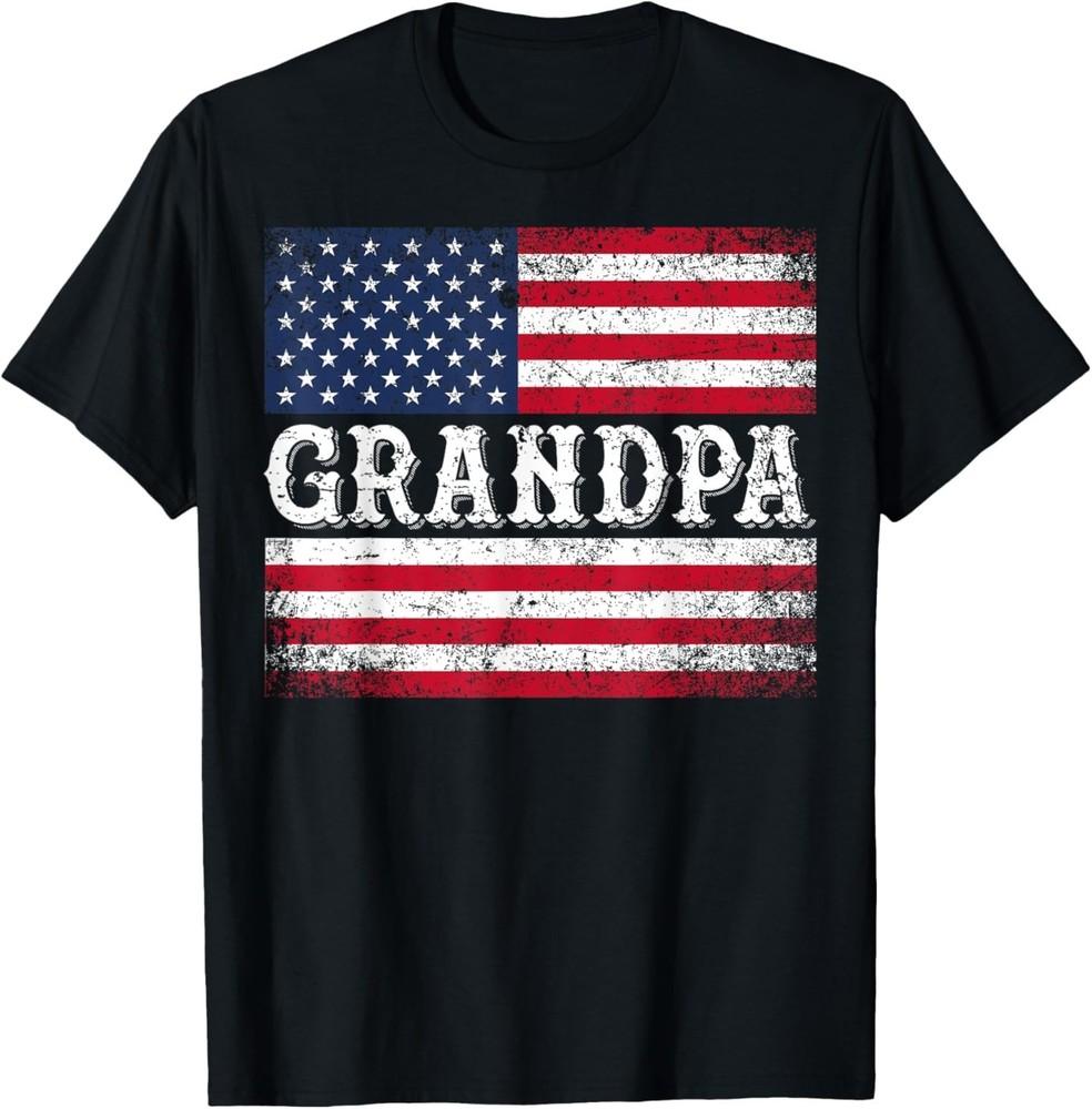 

Grandpa Vintage USA Flag Patriotic 4th of July T-Shirt T-Shirt 3XL