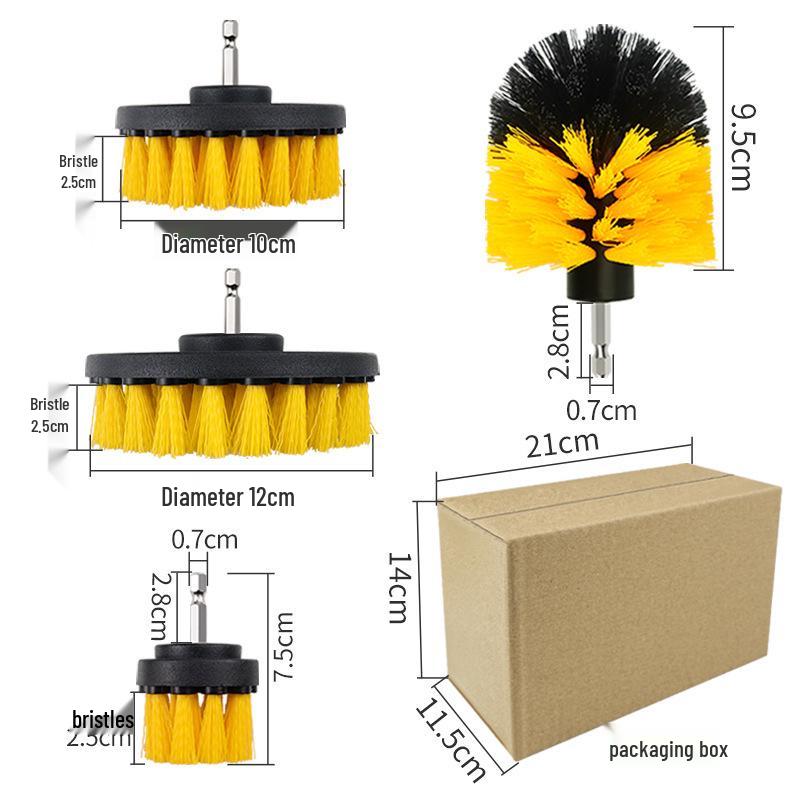 4-Piece Cross-Border Electric Drill Cleaning Brush Set for Car Wheels and More