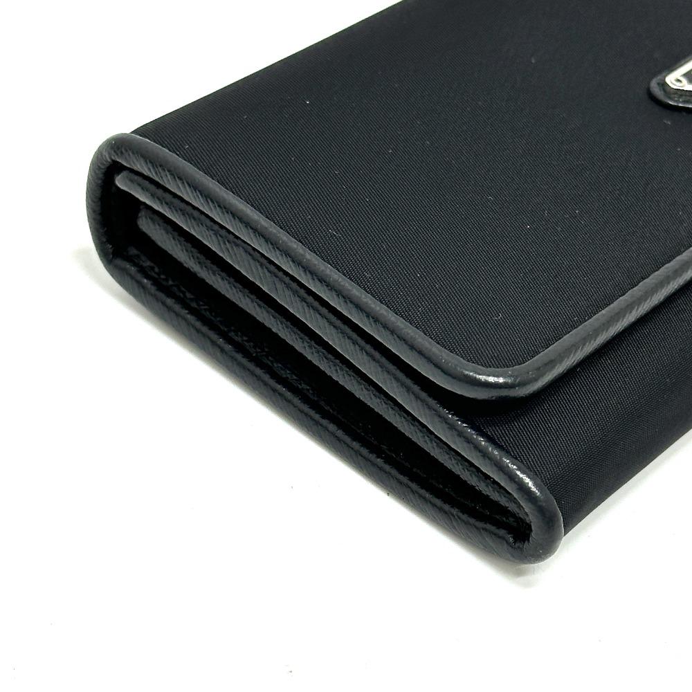 PRADA 1MH132 Triangle logo plate Long Wallet with Pass Case Flap Folded wallet