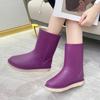 New medium tube non-slip waterproof shoes rain shoes rain boots water boots thermal cover shoes women's adult fashion medium tube