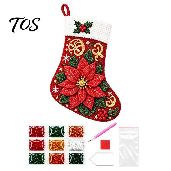 Parent Child Crafting Kits DIY Rhinestone Painting Christmas Stocking Kit, 6 Festive Patterns Crafts with Resin Handmade Gifts for Friends Drills And