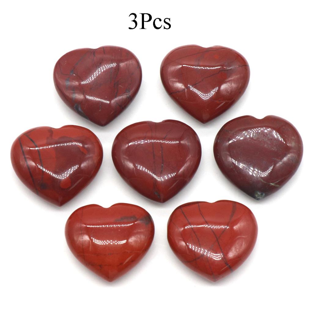 3Pcs, Assorted Natural Crystal Heart Stones Bulk Polished Healing Crystal Hearts for DIY Jewelry, Meditation, Reiki & Valentine's Day Gifts