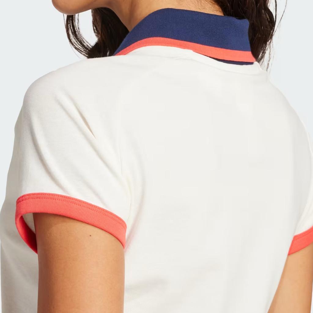 Adidas Originals Logo Slim Fit Polo Shirt Women tops Off-White JY3515