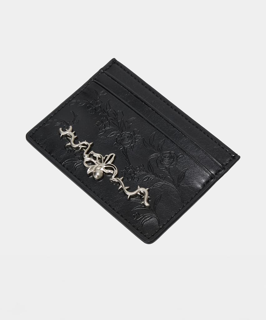 Etre Au Sommet Noir Bloom Card Wallet (Black)