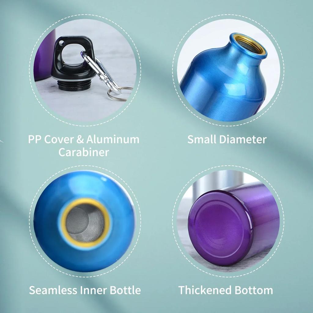 1/2/3PCS Aluminum Outdoor Bike Sports Water Bottle Drinking Kettle Drinking Cup Leakproof Water Jug for Travel Running Camping