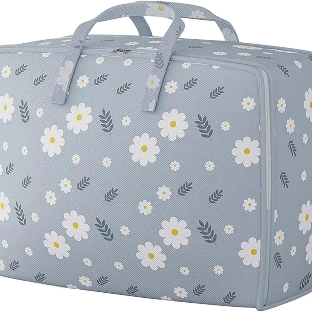 Clothes Organizer Quilt Storage Bag with Handle Wardrobe Sorting Storage Bucket  for Home