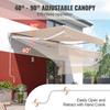 Manual Retractable Awning, 13 x 8 ft Outdoor Patio Awning Retractable Sun Shade, Water-Resistant Polyester Patio Door Window Awning Sunshade Shelter