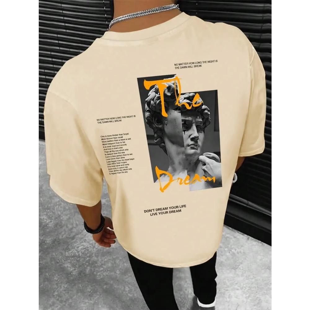 Don'T Dream Your Life Live Your Dream Men Clothes Fashion Summer T-Shirts Streetwear 100% Cotton Loose Tops Breathable Tee