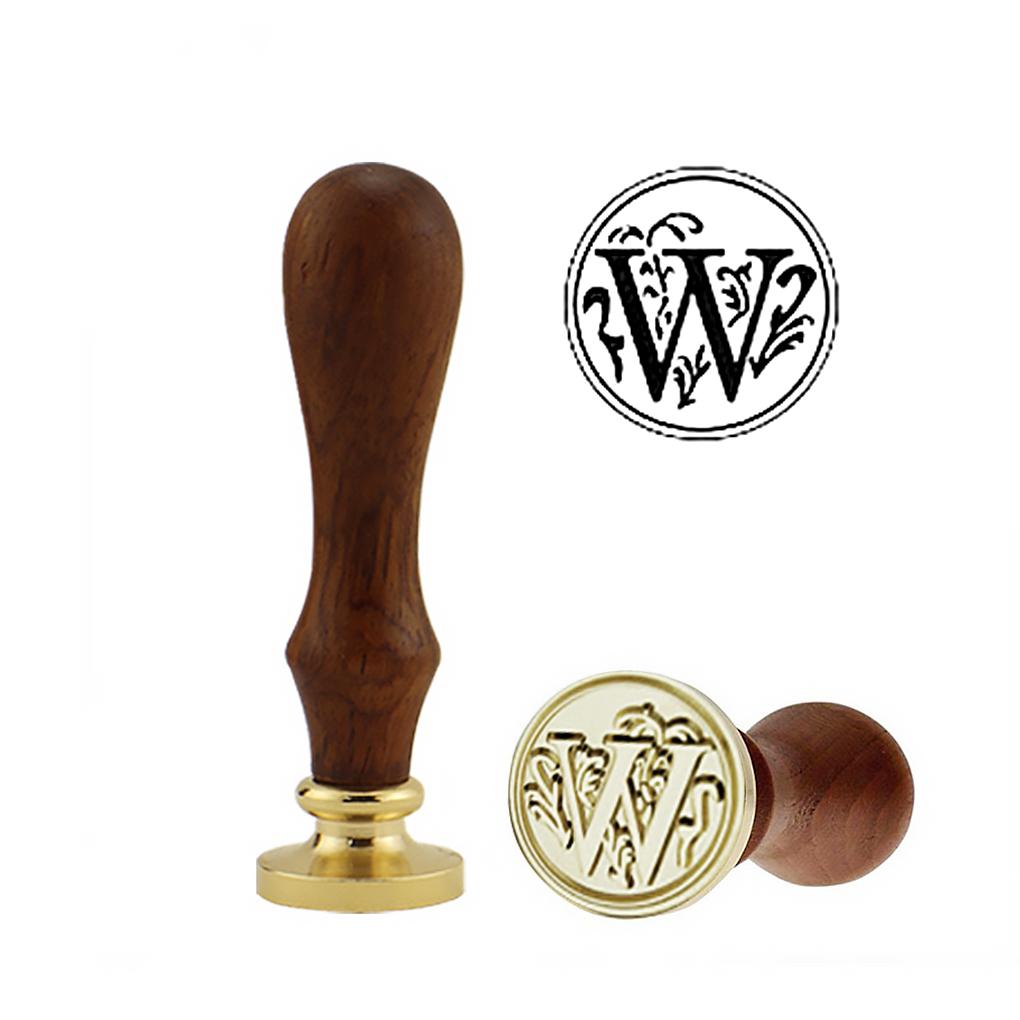 Letters Sealing Wax Seal Kit Retro Seal Stamp Set with Wood Handle and