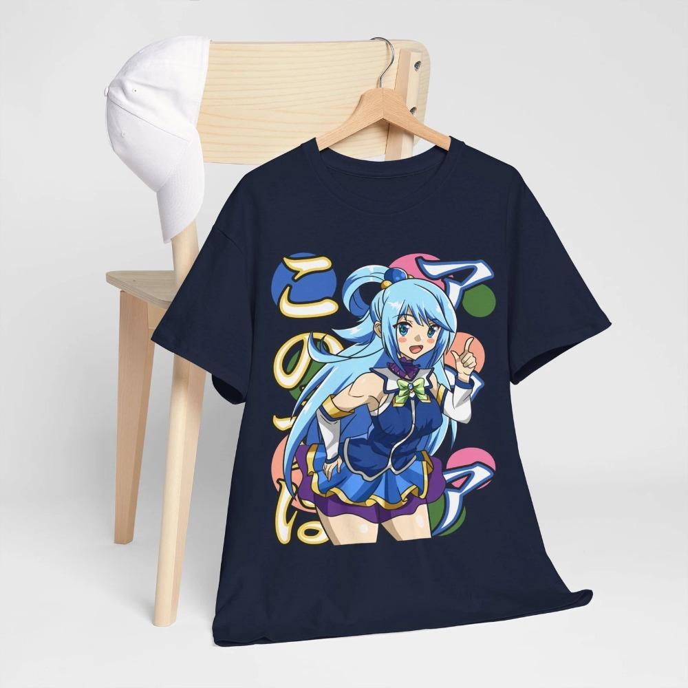 Nadměrné černé tričko s krátkým rukávem s komiksovým potiskem Megumin Explosion Mage z Konosuby pro fanoušky anime a isekai komedií