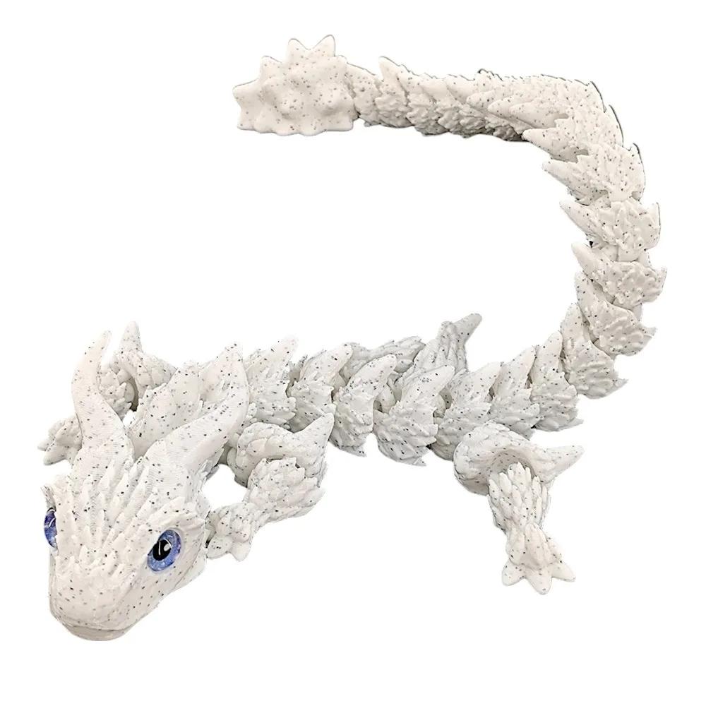 Simulated Eye 3D Printed Dragon All-In-One Molding Chinese Dragon 3D Printed Diceratops Dragon Rotatable Flexible