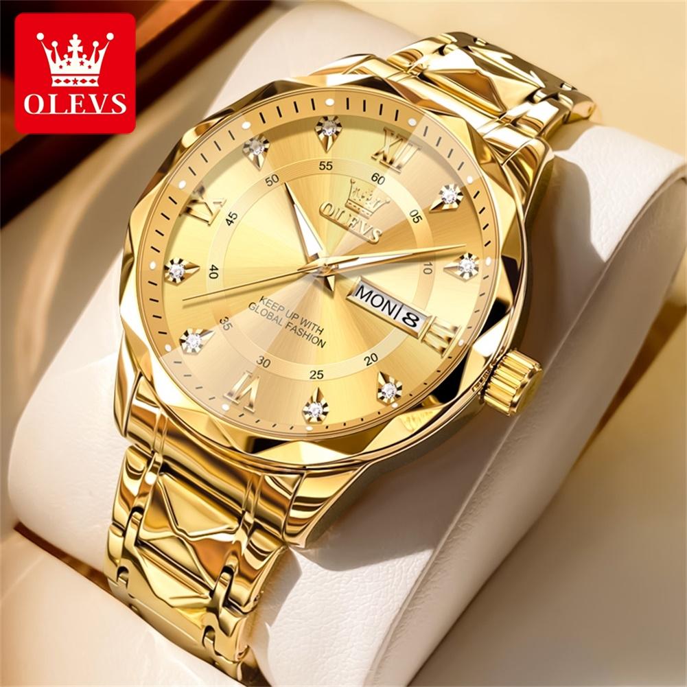 OLEVS Brand Watch Fashionable Three-Dimensional Dial Dual Calendar Quartz Watch Waterproof Men's Watch 5609