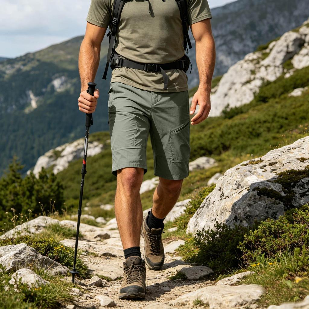 Men's Lightweight Quick Dry Cargo Shorts Summer Breathable Stretch Waistband Multi Pocket Casual Outdoor Shorts