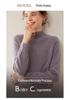 Women's Cashmere Floral Raglan Sweater, Double-Ply, Half-High Collar, Luxurious Knit