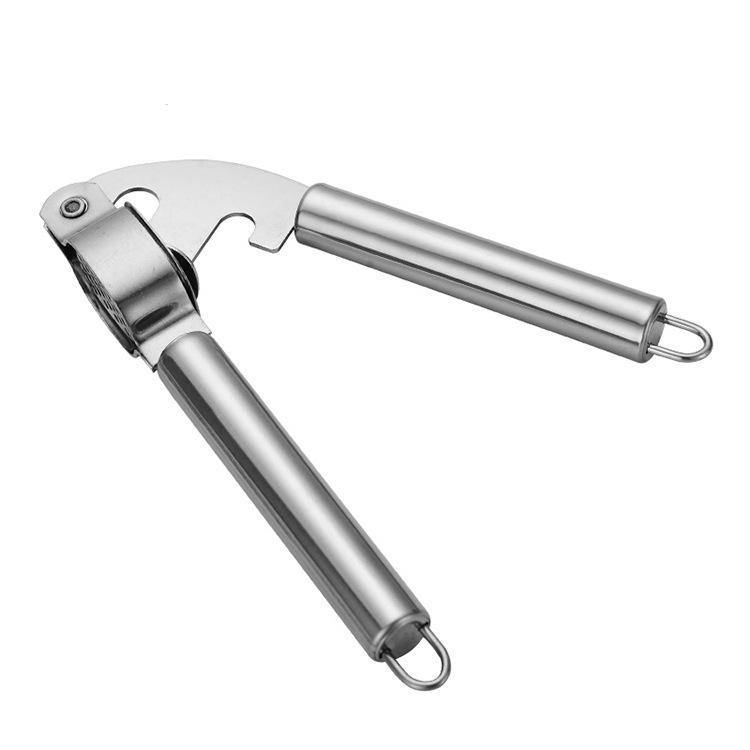 Stainless Steel Manual Garlic Press & Peeler: Mincer, Masher, Squeezer for Kitchen Use