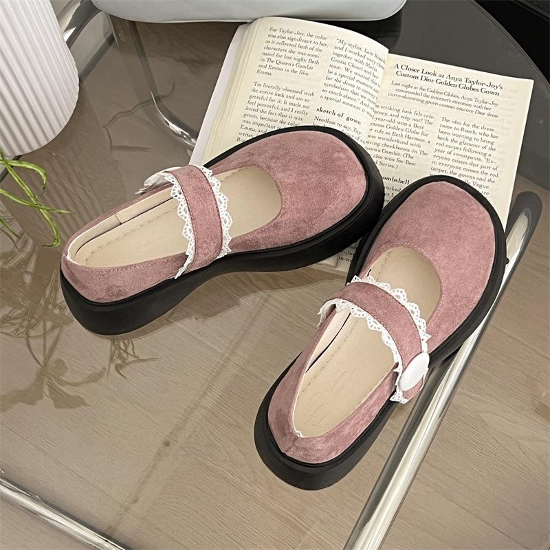 

Туфли-лоферы на толстой подошве с круглым носком, простые маленькие кожаные туфли, женские, осенне-зимние, новые, повседневные, на толстом каблуке, одинарные 35 розовый