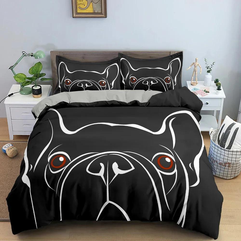 Cartoon Dog Duvet Cover Cute Pet Comfortable Duvet Quilt Cover Pillowcase Bedding Set Children Bedroom Decoration Home Textile
