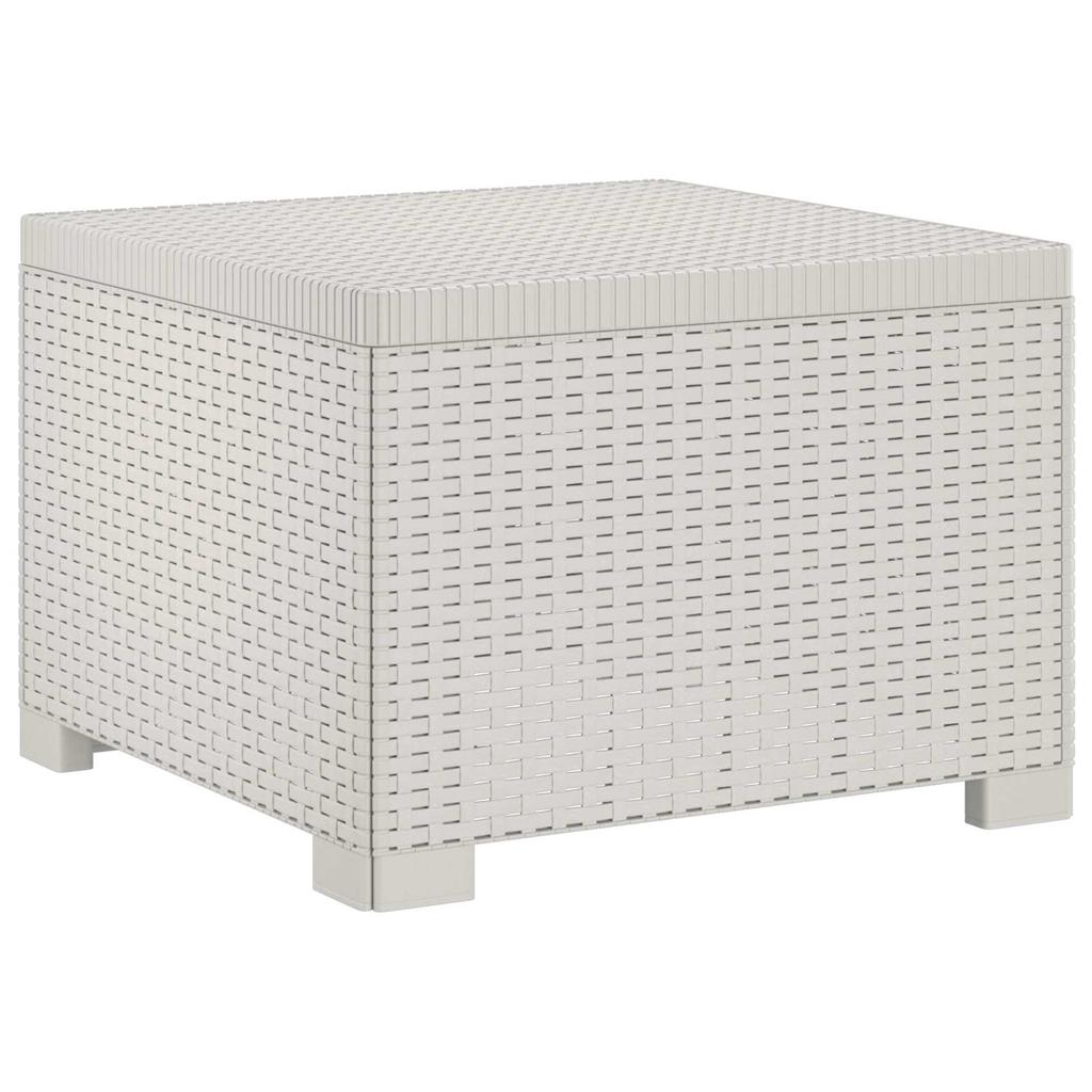 5 Seater Garden Sofa Rattan Look PP White